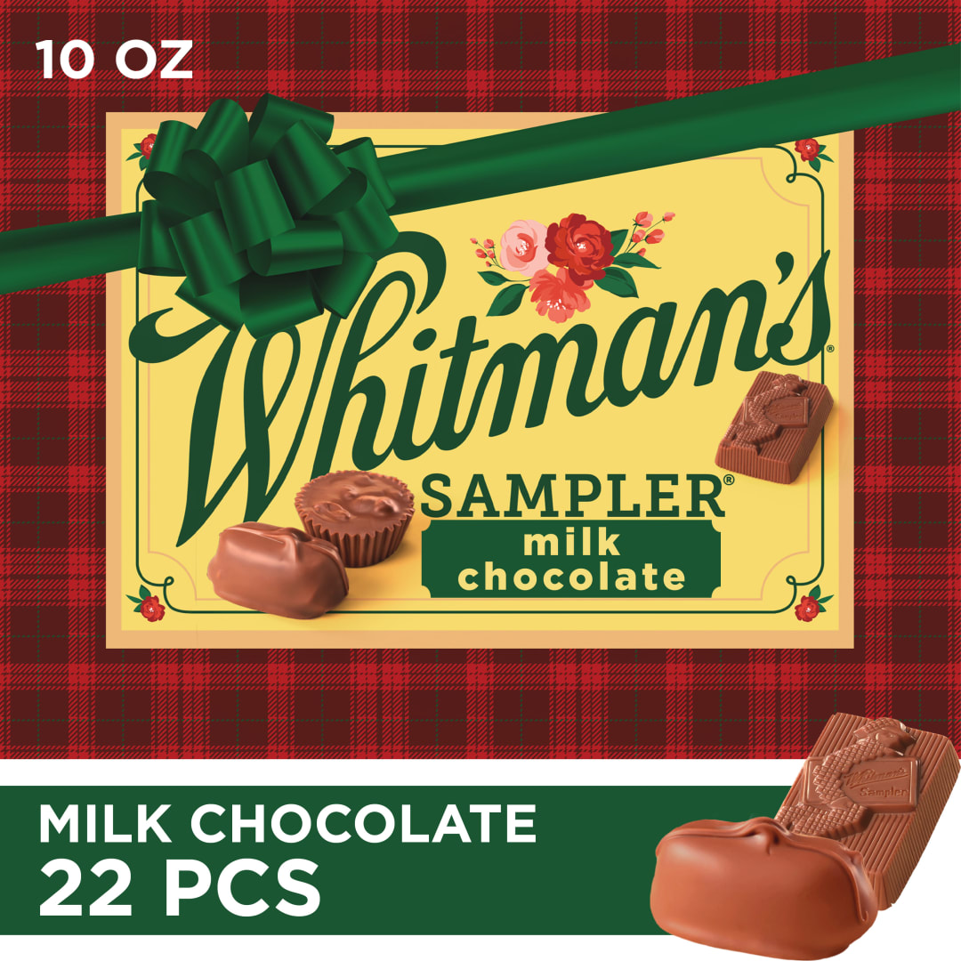 WHITMAN'S SAMPLER Christmas Assorted Milk Chocolate Gift Box, 10 oz. (22 pieces)