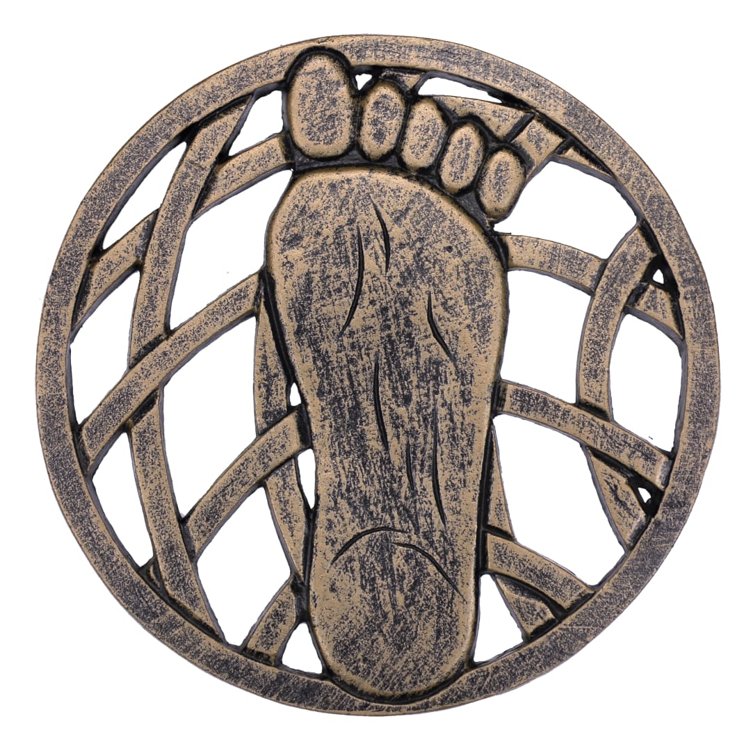 Antique Bronze Metal Stepping Stone Right Foot - Cast Aluminum
