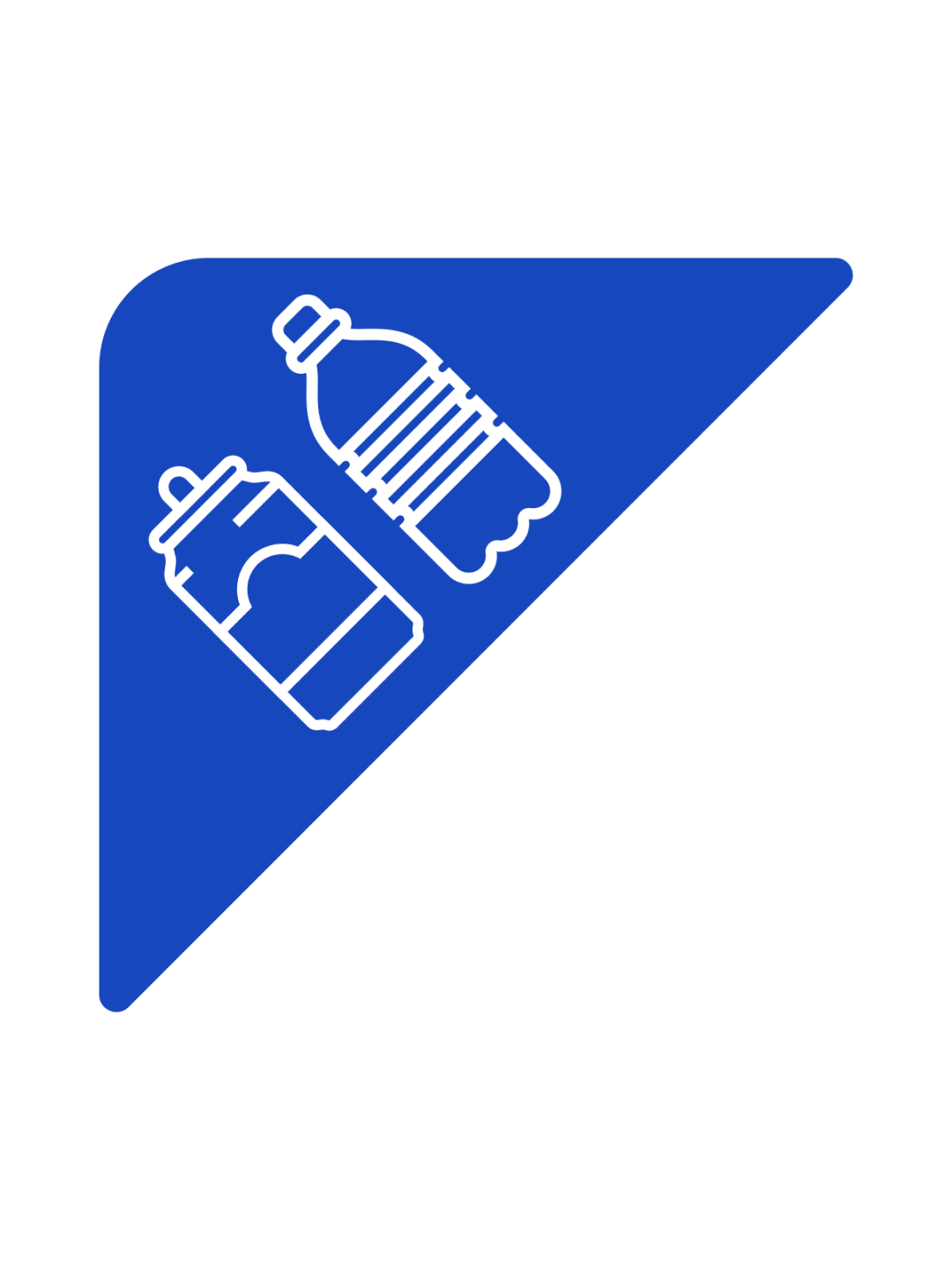  FUSION - Label - Hd Front-Load Triangle - Cans &amp; Bottles - Blue