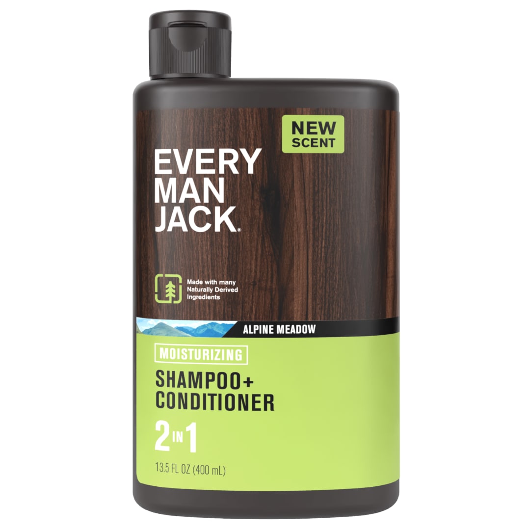 Every Man Jack Alpine Meadow Daily 2-in-1 Shampoo and Conditioner for Men, Naturally Derived, 13.5 oz