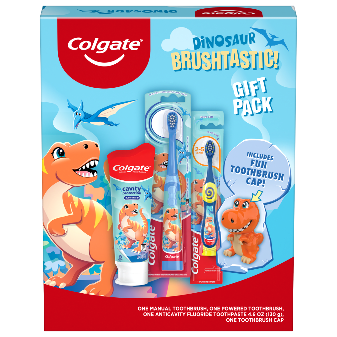Colgate Kids Toothbrush Set with Toothpaste, Unicorn Gift Set, 1 manual toothbrush, one powered tootbrush and one Toothpaste