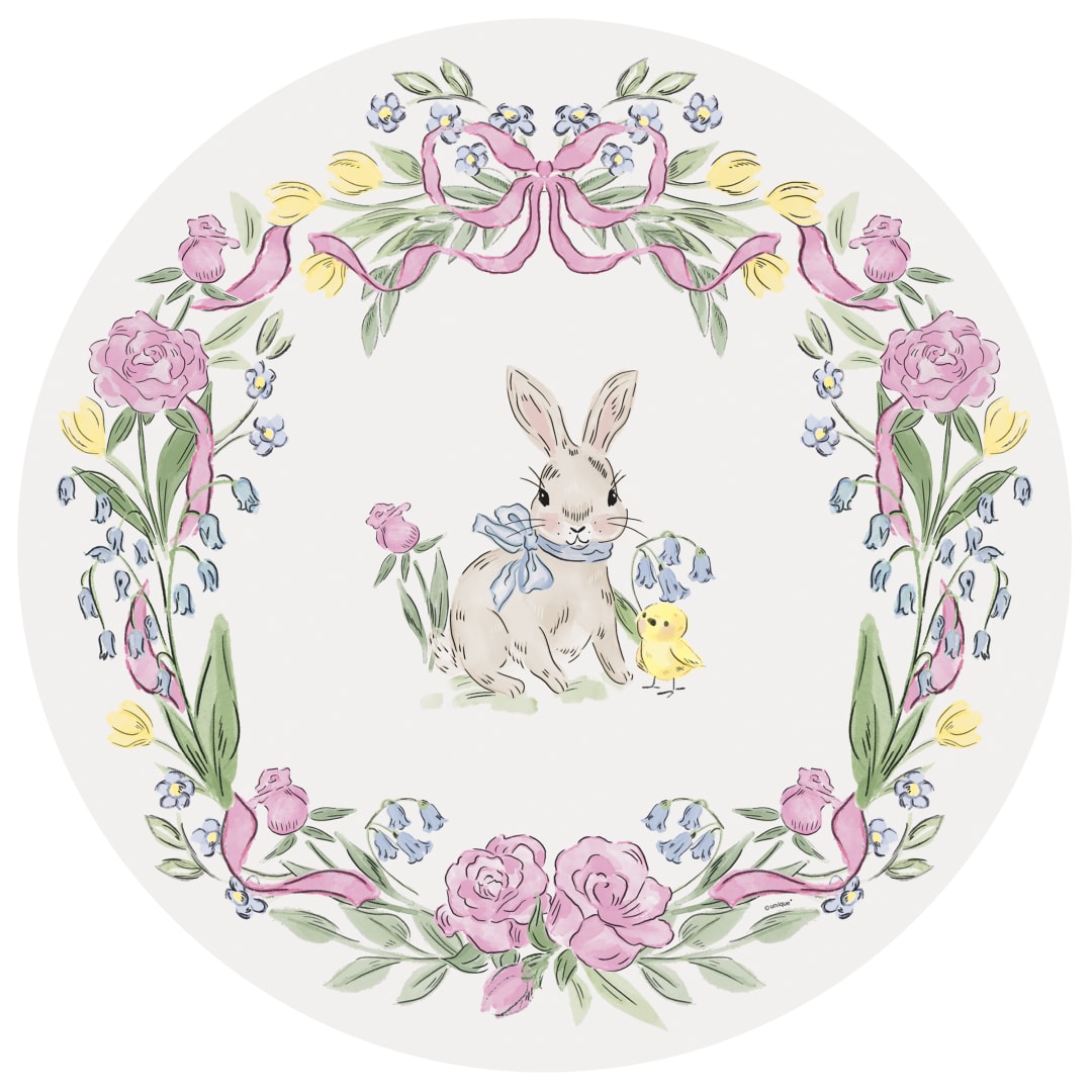 Watercolor Easter Cutout Round 14" Paper Placemats, 8ct
