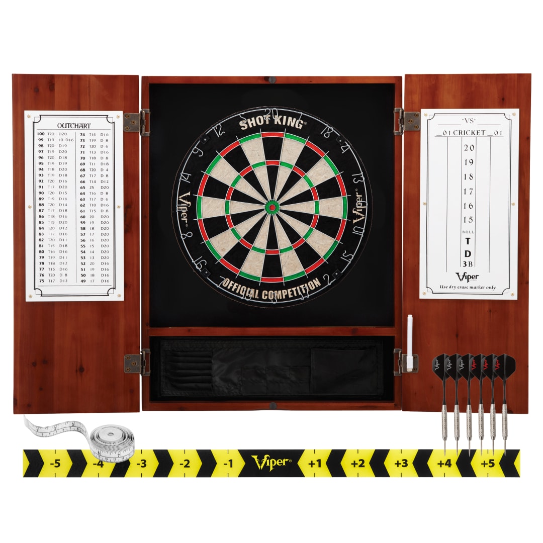 Viper Shot King Sisal Dartboard & Metropolitan Cinnamon Cabinet