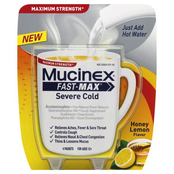 MUCINEX® FAST-MAX® Hot Drink - Severe Cold 6/4 sachets
