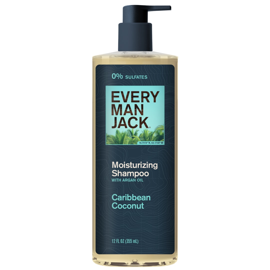 Every Man Jack Men's Refreshing Shampoo - Caribbean Coconut - Made w/ Plant Powered Moisturizing Ingredients like Coconut & Argan Oil - 12 fl oz
