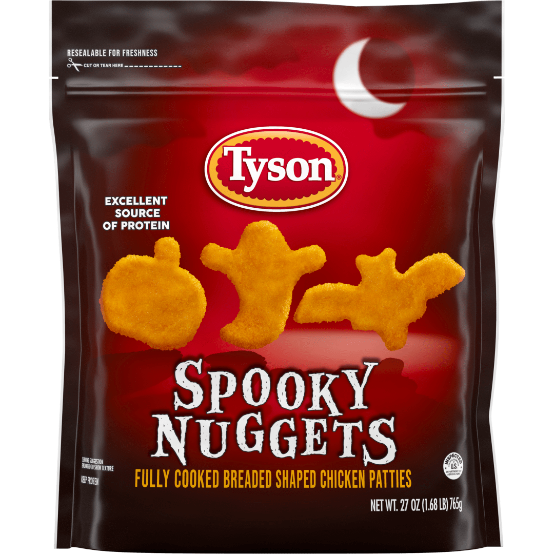 Tyson Fully Cooked Spooky Nuggets Breaded Shaped Chicken Patties, 27 oz Bag