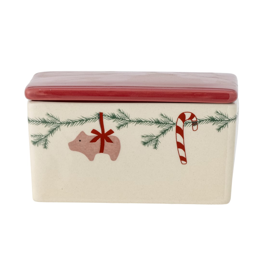 82062279 - Yule Butter Box, Nature, Stoneware STOCK: 300