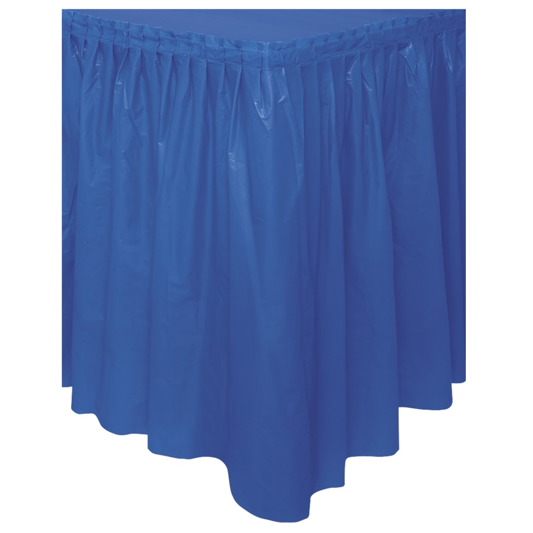 Royal Blue Solid Plastic Table Skirt, 29" x 21 ft