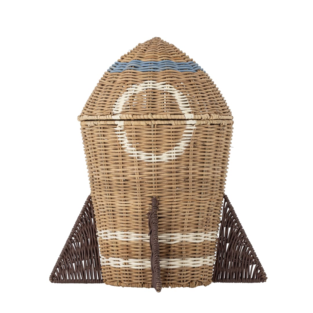 82062916 - Space Basket w/Lid, Nature, Rattan STOCK: 60