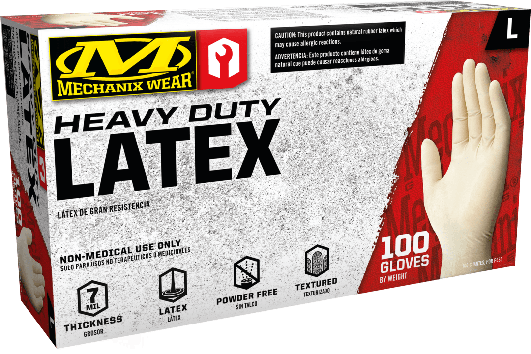 7 Mil Heavy Duty Latex Gloves (Pack of 100)