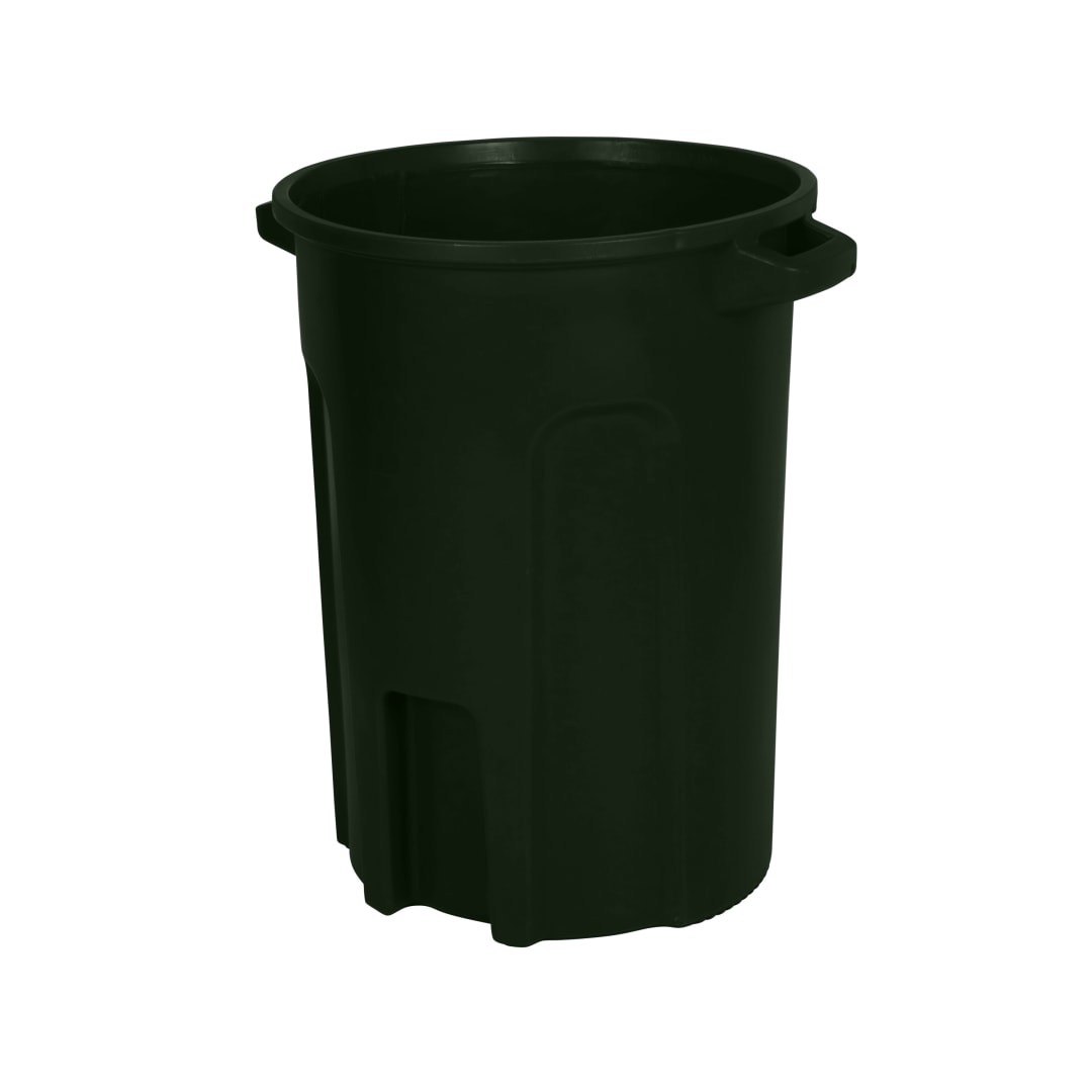 32 Gal. Round Trash Can with Lift Handle - Forest Green