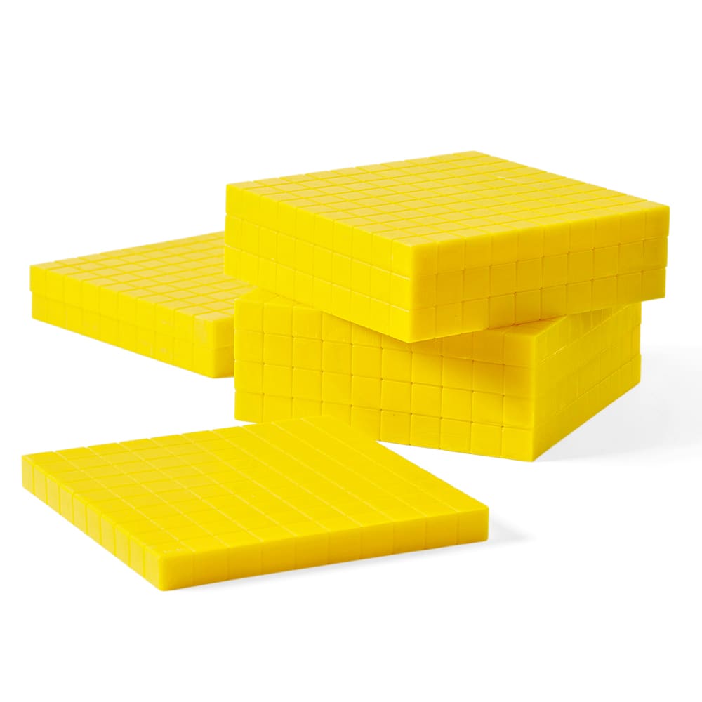BASE TEN FLATS, PLSTC YLW P/10