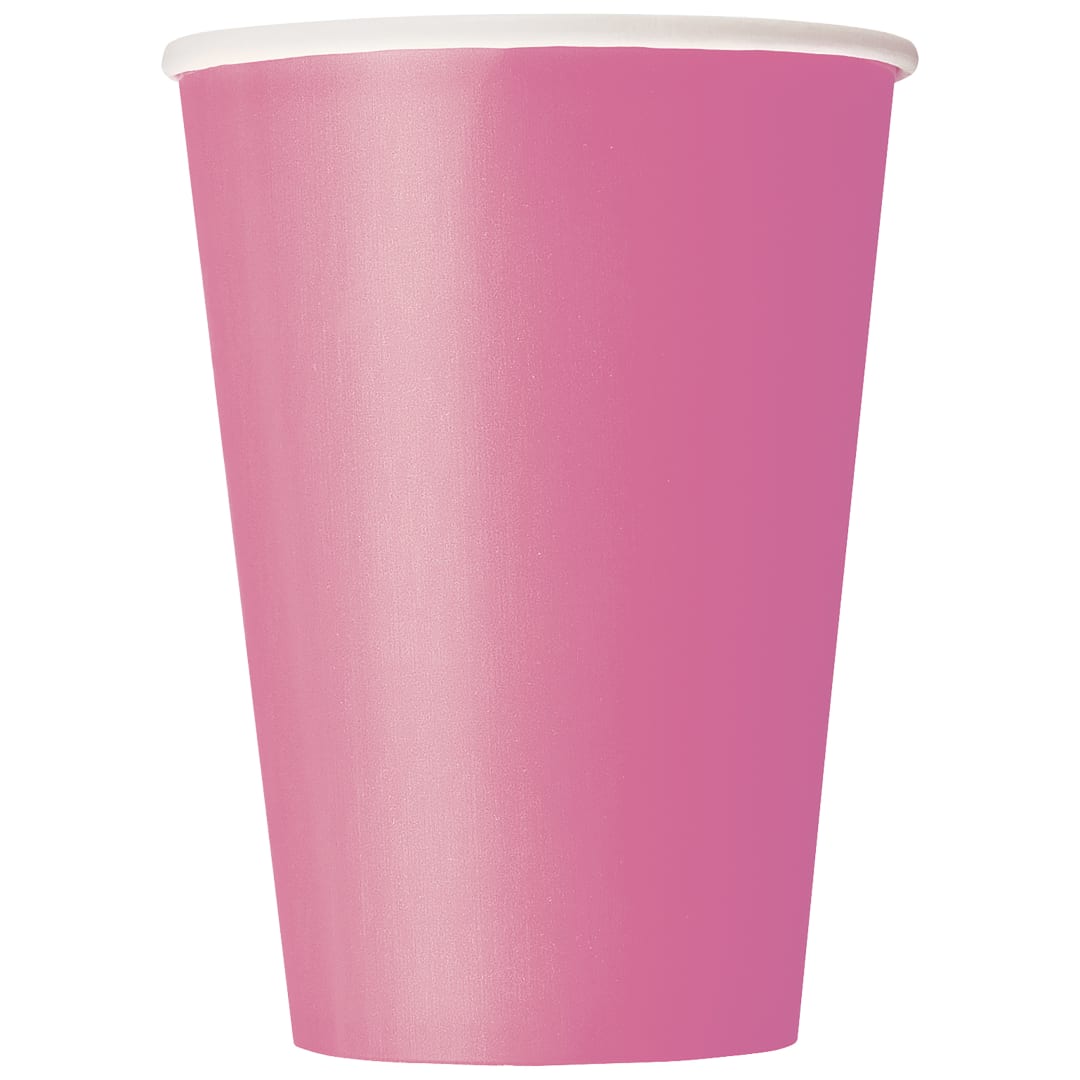 Hot Pink Solid 12oz Paper Cups, 10ct