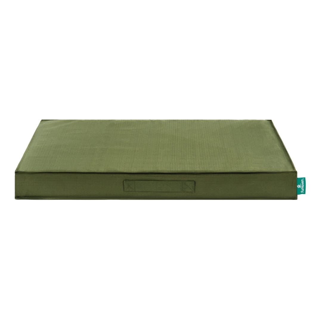 FurHaven Gridded Ripstop All-Weather Deluxe Orthopedic Mattress Pet Bed, Olivine, Medium