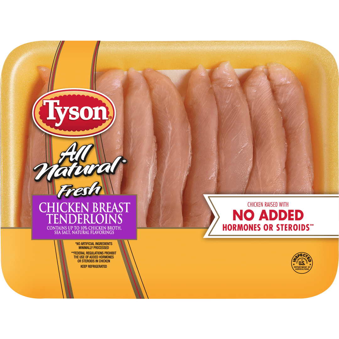 Tyson® All Natural Fresh Boneless Skinless Chicken Breast Tenderloins, 1.25 lb.
