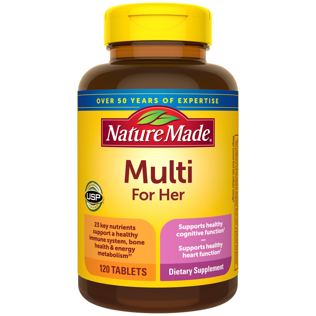 Nature Made Multivitamin For Her, Womens Multivitamin for Daily Nutritional Support, Multivitamin for Women, 120 Tablets, 120 Day Supply