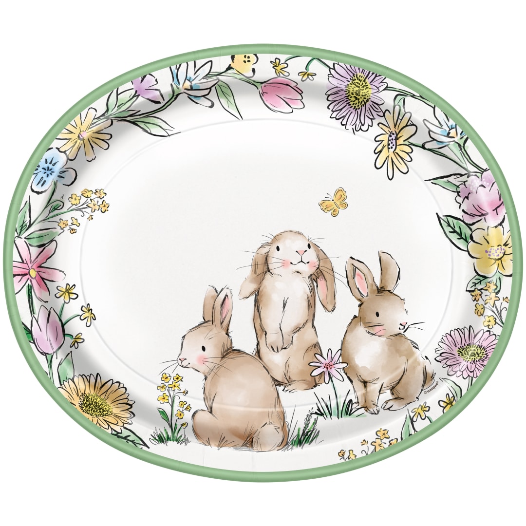 Easter Whimsy Oval 12" Plates, 8ct
