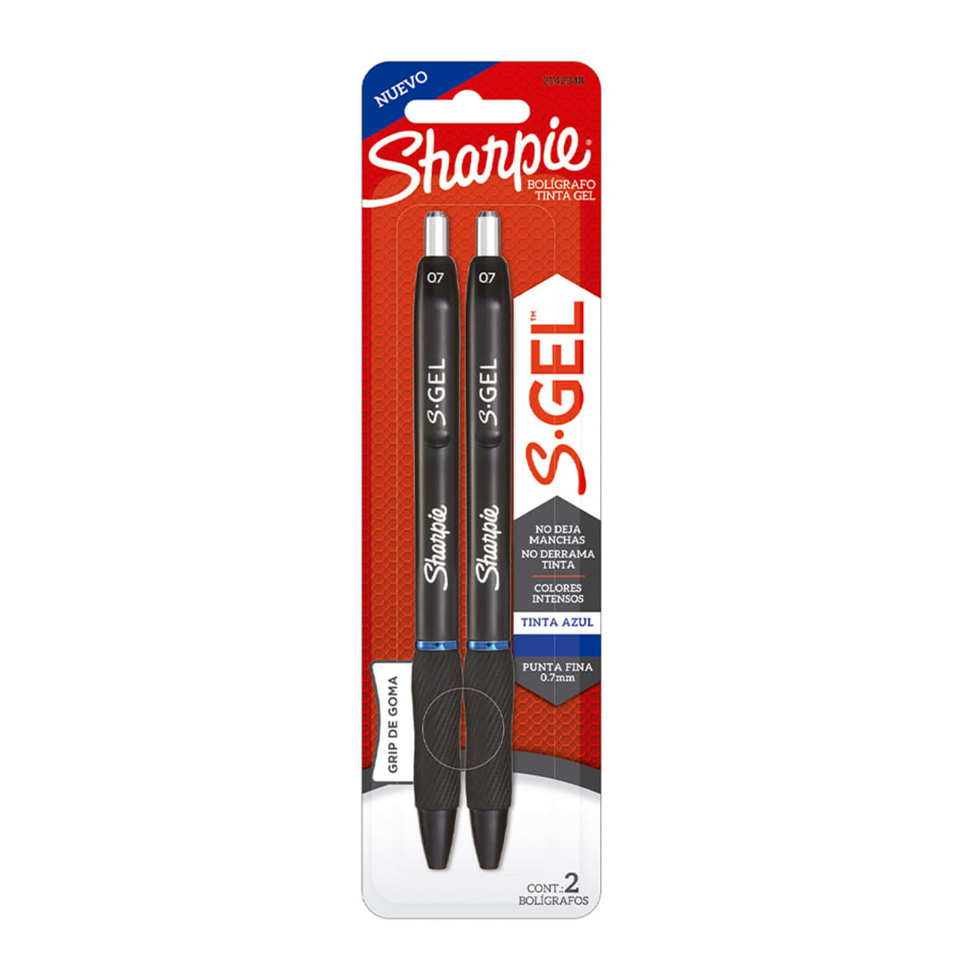 SHARPIE GEL 0.7MM 2CT BLUE