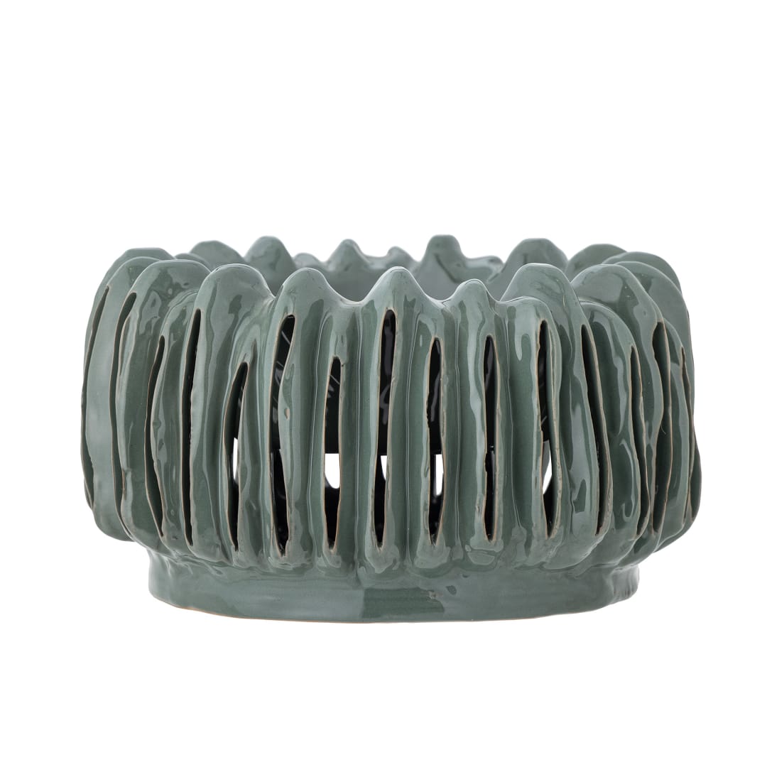 82060515 - Mavel Flowerpot, Green, Stoneware STOCK: 48