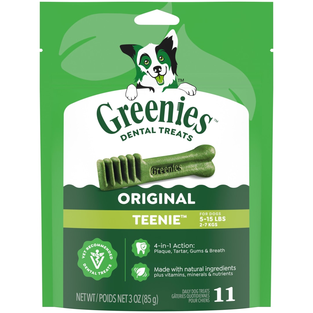 GREENIES Original TEENIE Natural Dog Dental Treats, 3 oz. Pack (11 Treats)
