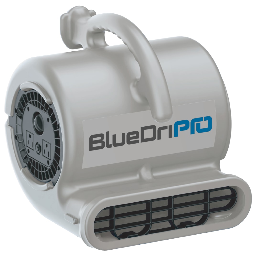 BlueDri 1/4 HP 900 CFM Air Mover for Water Damage Restoration Equipment Carpet Dryer Floor Blower Fan, Gray