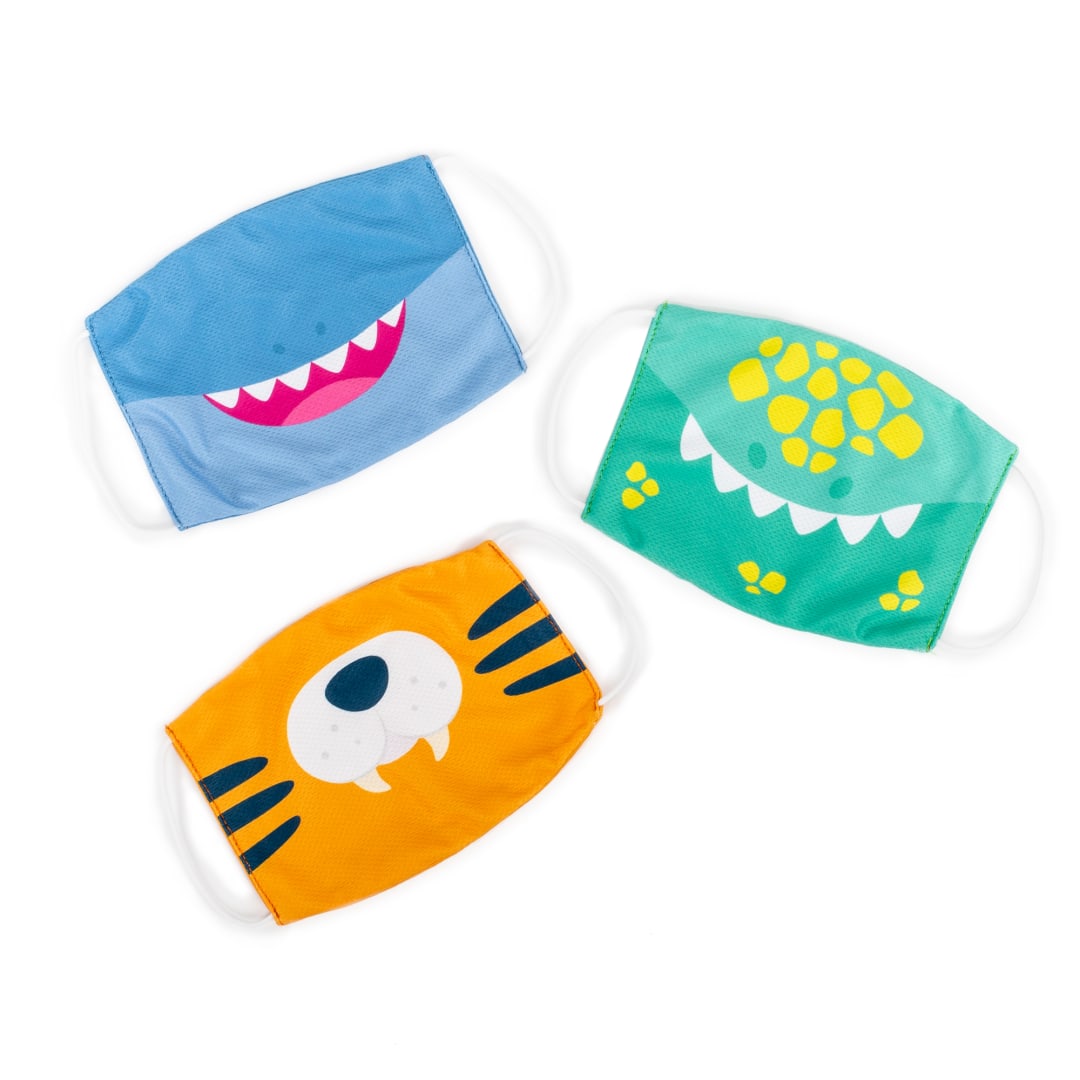 DINO TIGER SHARK  KIDS FACE MASKS