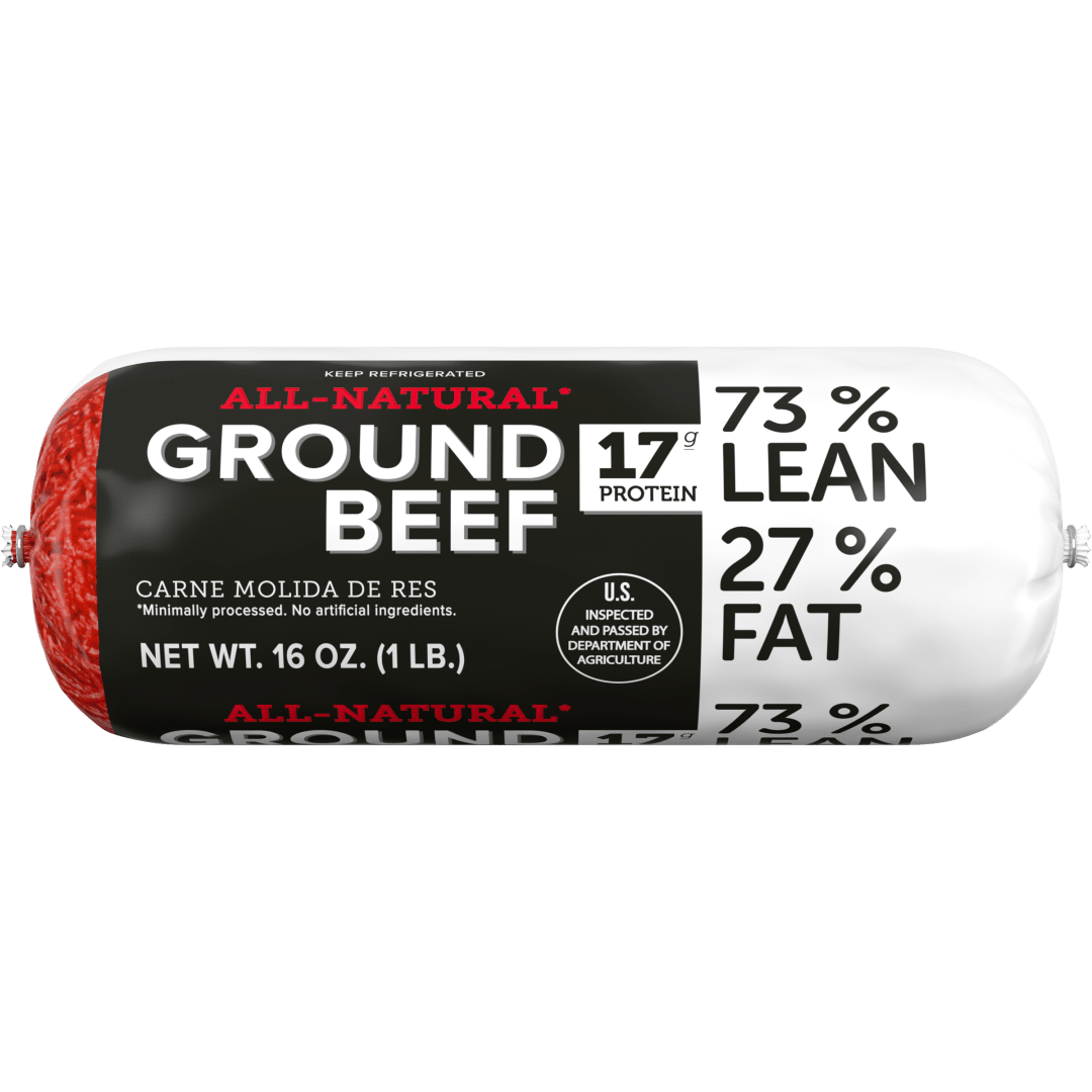 All Natural* 73% Lean/27% Fat Ground Beef Roll, 1 lb