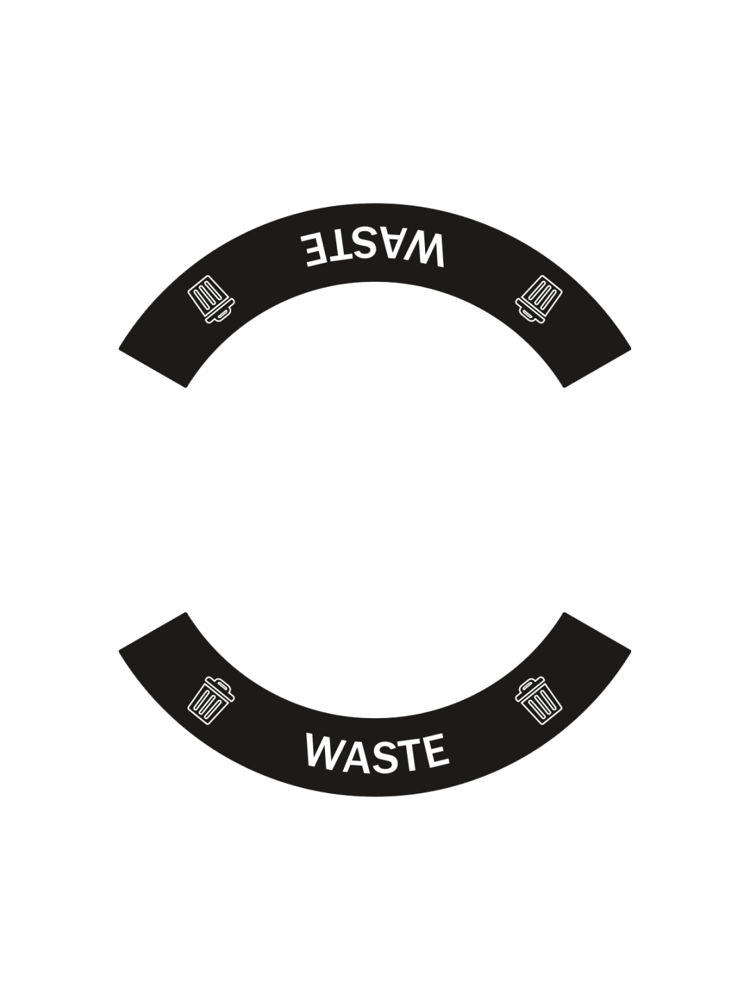 VISTABIN - Label - Waste - Black