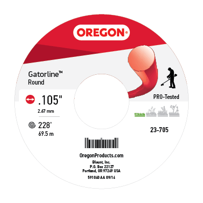 Oregon Gatorline Red Round Trimmer Line, .105 in. by 228 FT
