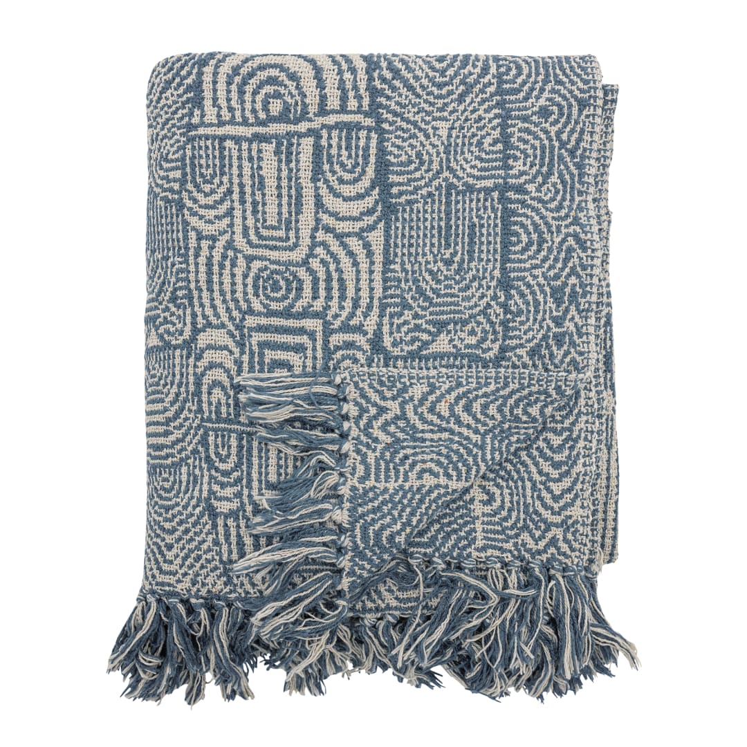 82066398 - Bresso Throw, Blue, Recycled Cotton STOCK: 300