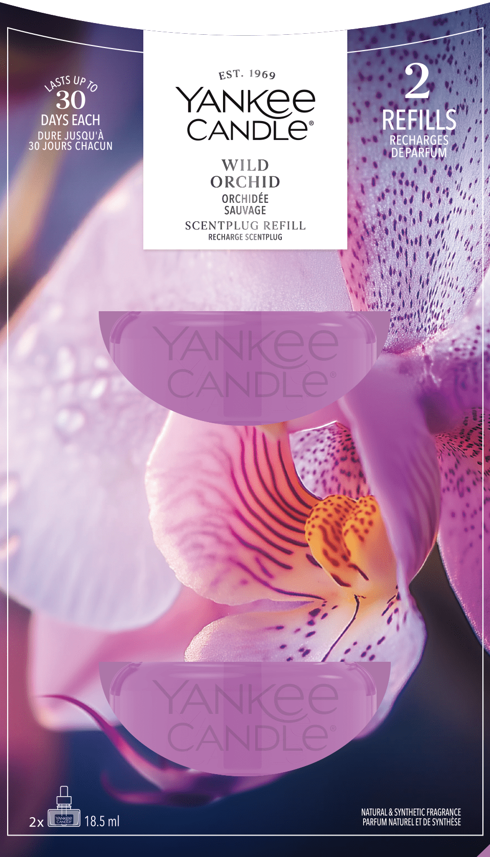 Yankee Candle Recambio de ambientador Scent Plug | Wild Orchid | Para espacios pequeños y medianos | Fragancia de larga duración
