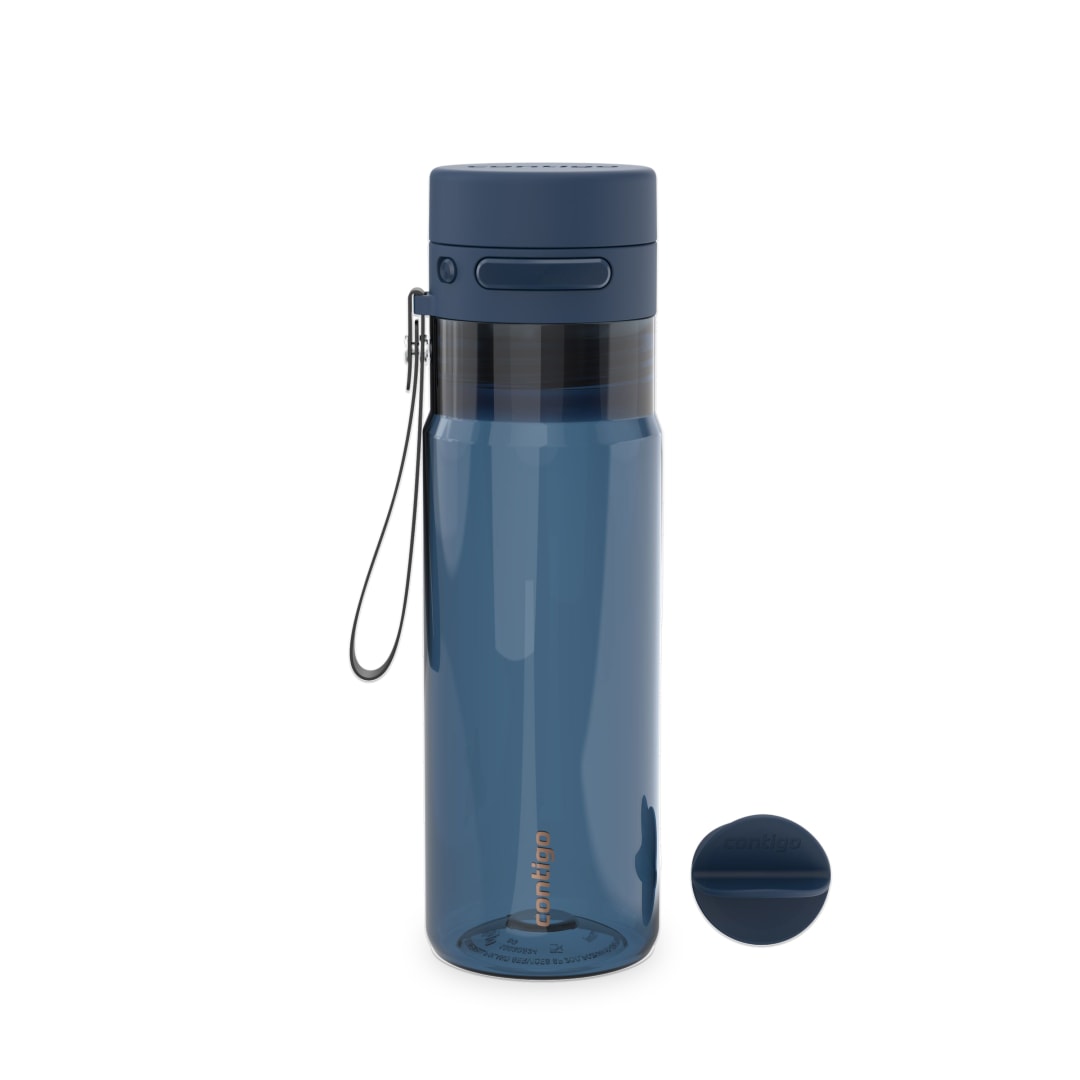 Contigo AutoPop Water Bottle with Carry Strap and Agitator Ball, 24 oz (710 ml)