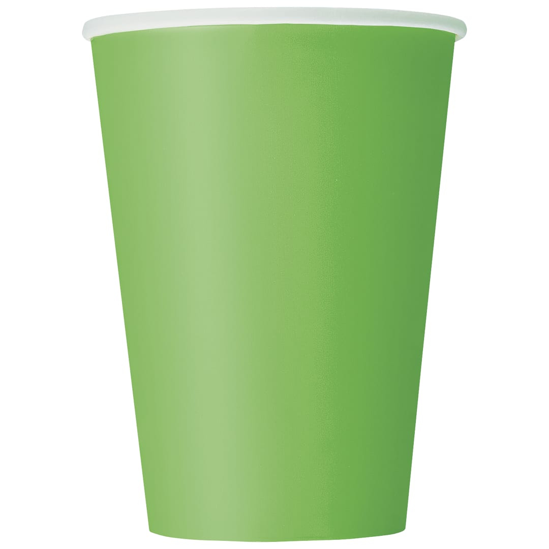 Lime Green Solid 12oz Paper Cups, 10ct