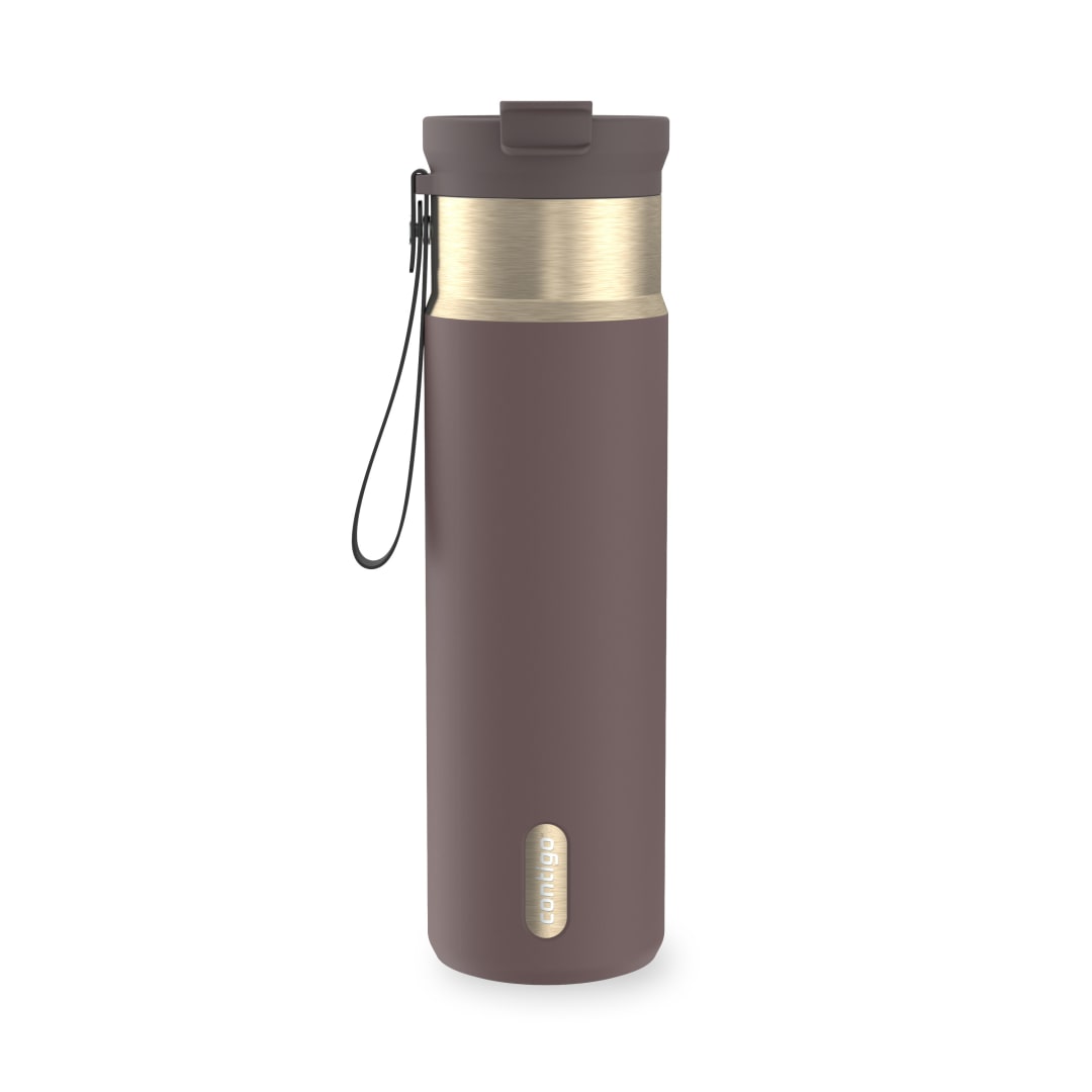 Contigo DualSip Insulated Stainless Steel Water Bottle with 2-Way Lid and Carrying Strap, 24 oz (710 ml)