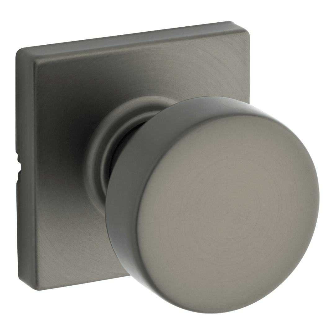 Pismo Hall/Closet Knob w/ Square Rose in Gunmetal