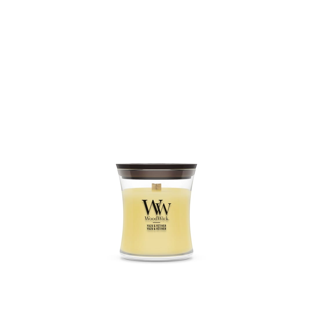 WoodWick Vela perfumada | Vela Mini Hourglass | Yuzu & Vetiver | Regalos perfectos para mujeres