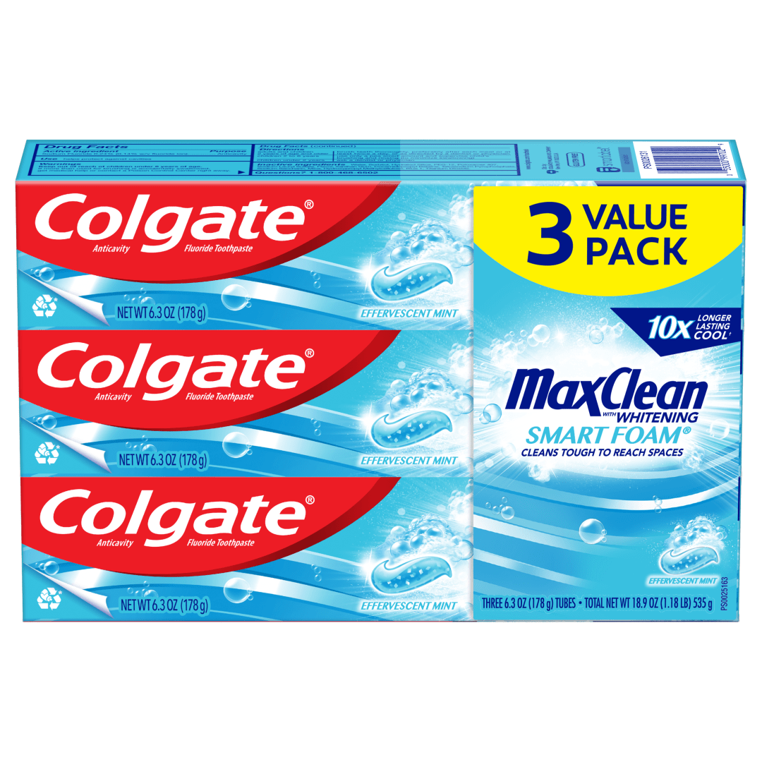 Colgate Max Fresh Smart Foam 6.0oz 3pk