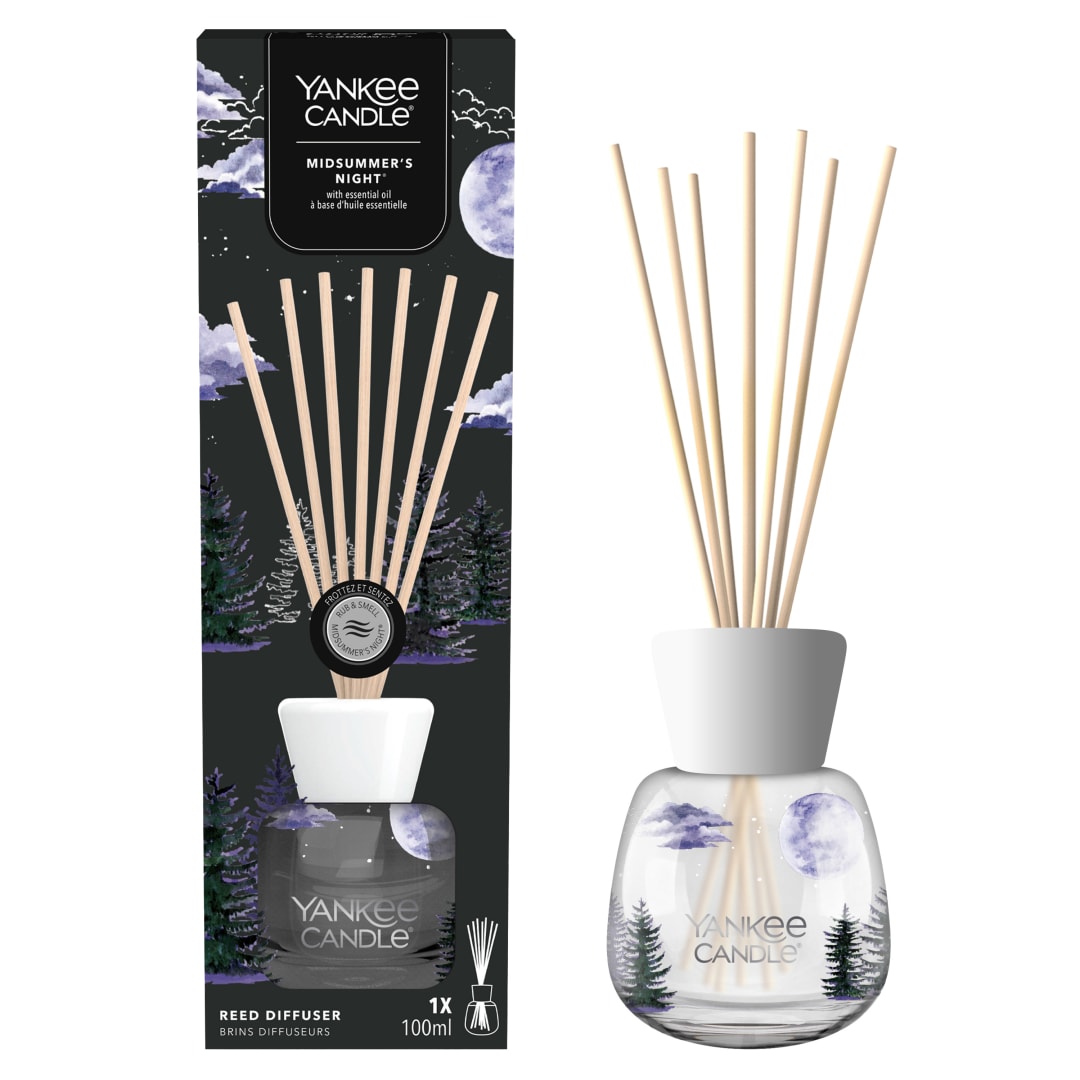 Yankee Candle Signature Difusor de varillas | Midsummer's Night | 100 ml | Hasta 10 semanas de fragancia | Regalo perfecto para mujeres