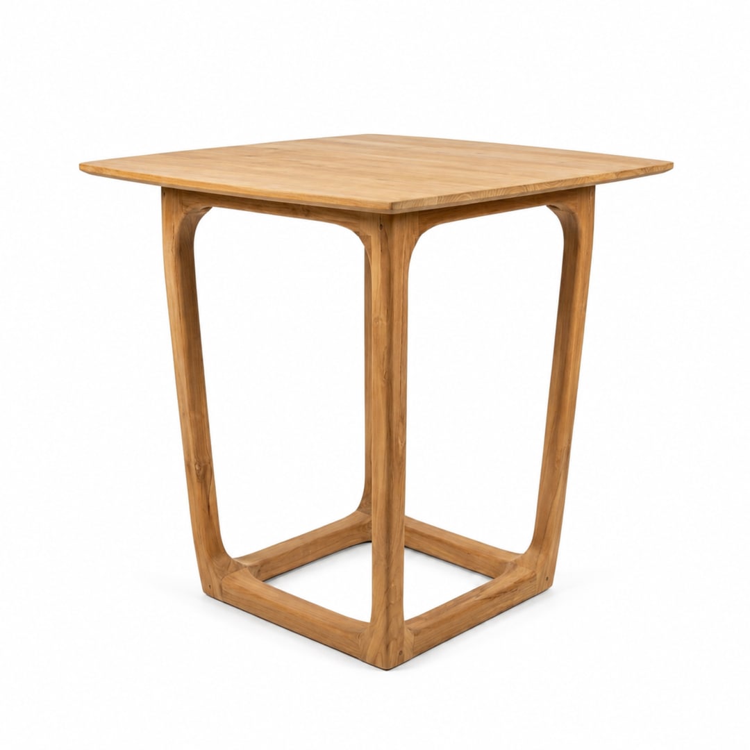 39" x 39" Square Teak Outdoor Patio Bar Table