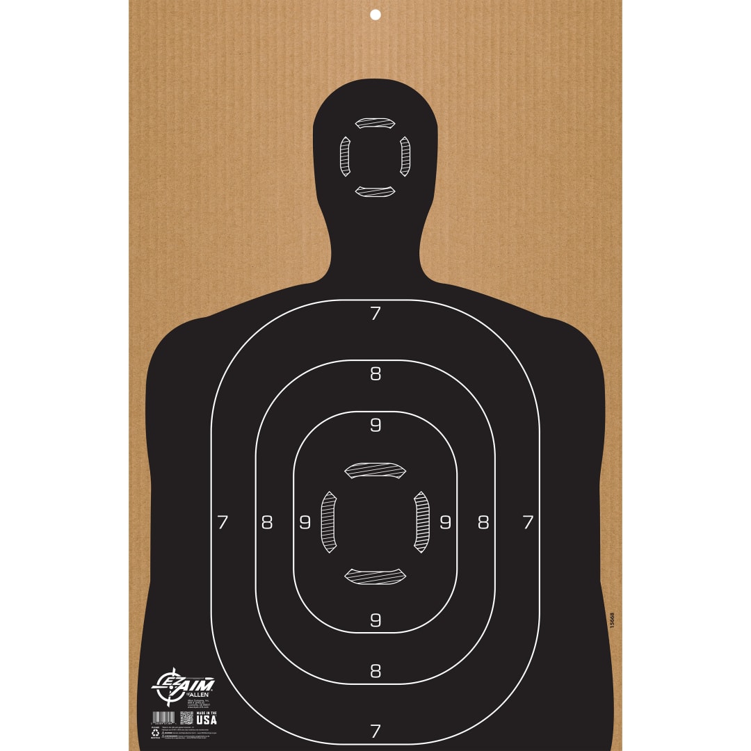 EZ Aim® Silhouette Shooting Target B27, Corrugated, 1-Target, 23" x 35," Tan