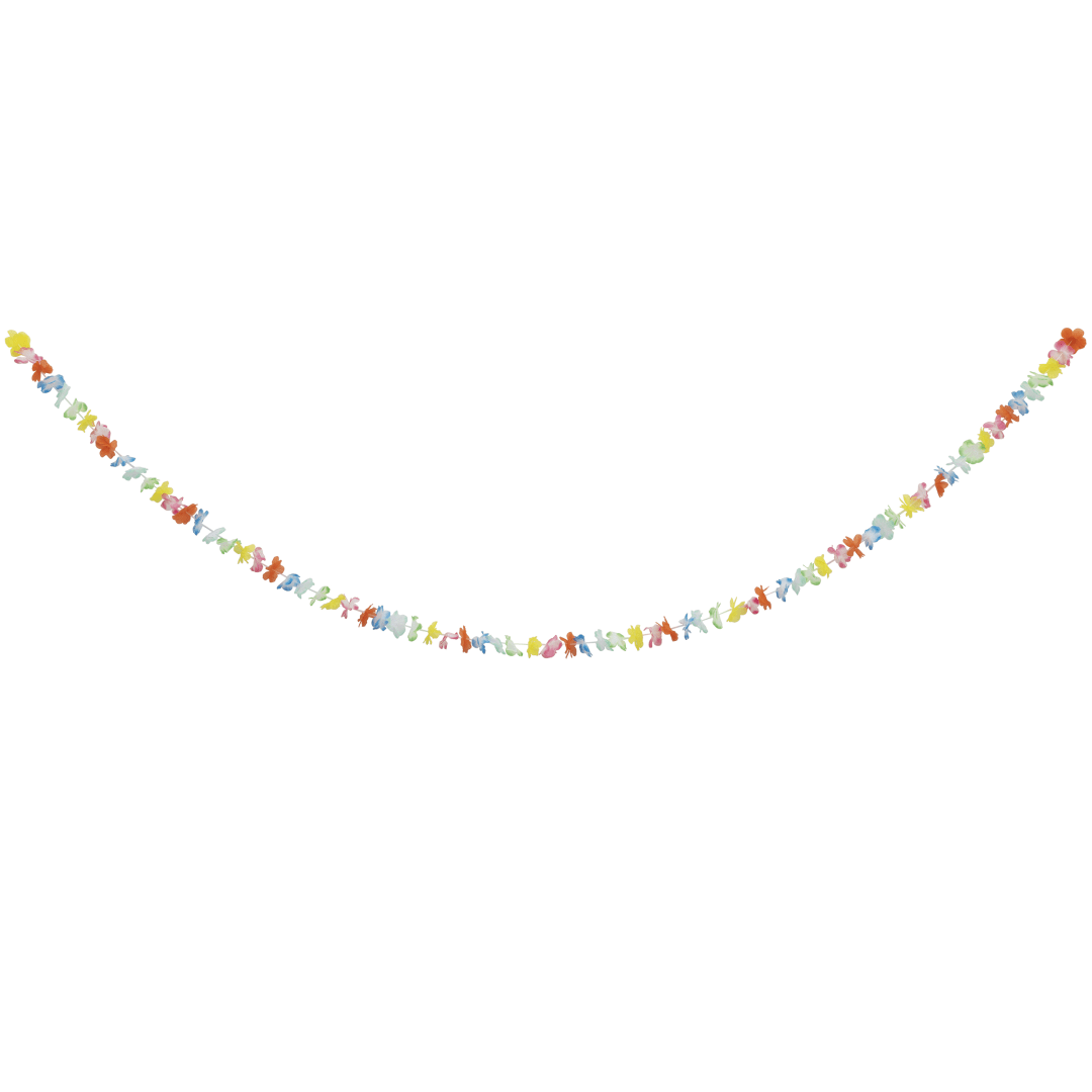 Fabric Flower Lei Garland, 9.8 ft
