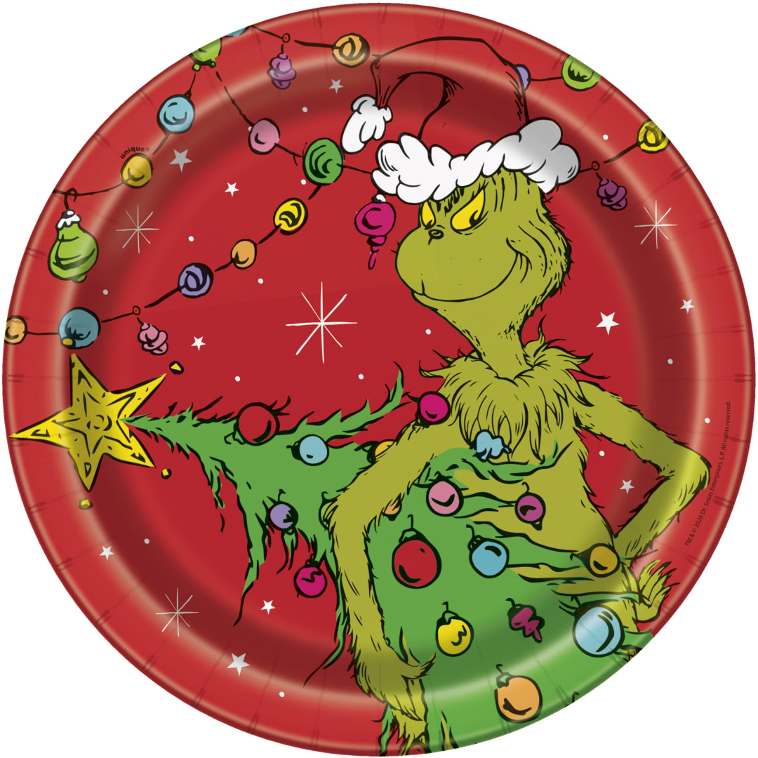 Grinch Round 9" Dinner Plates, 8ct