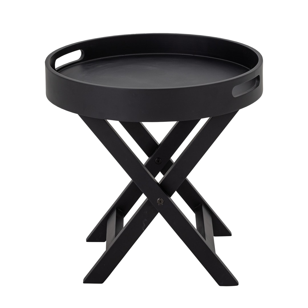 82050217 - Freya Tray Table, Black, Rubberwood STOCK: 8