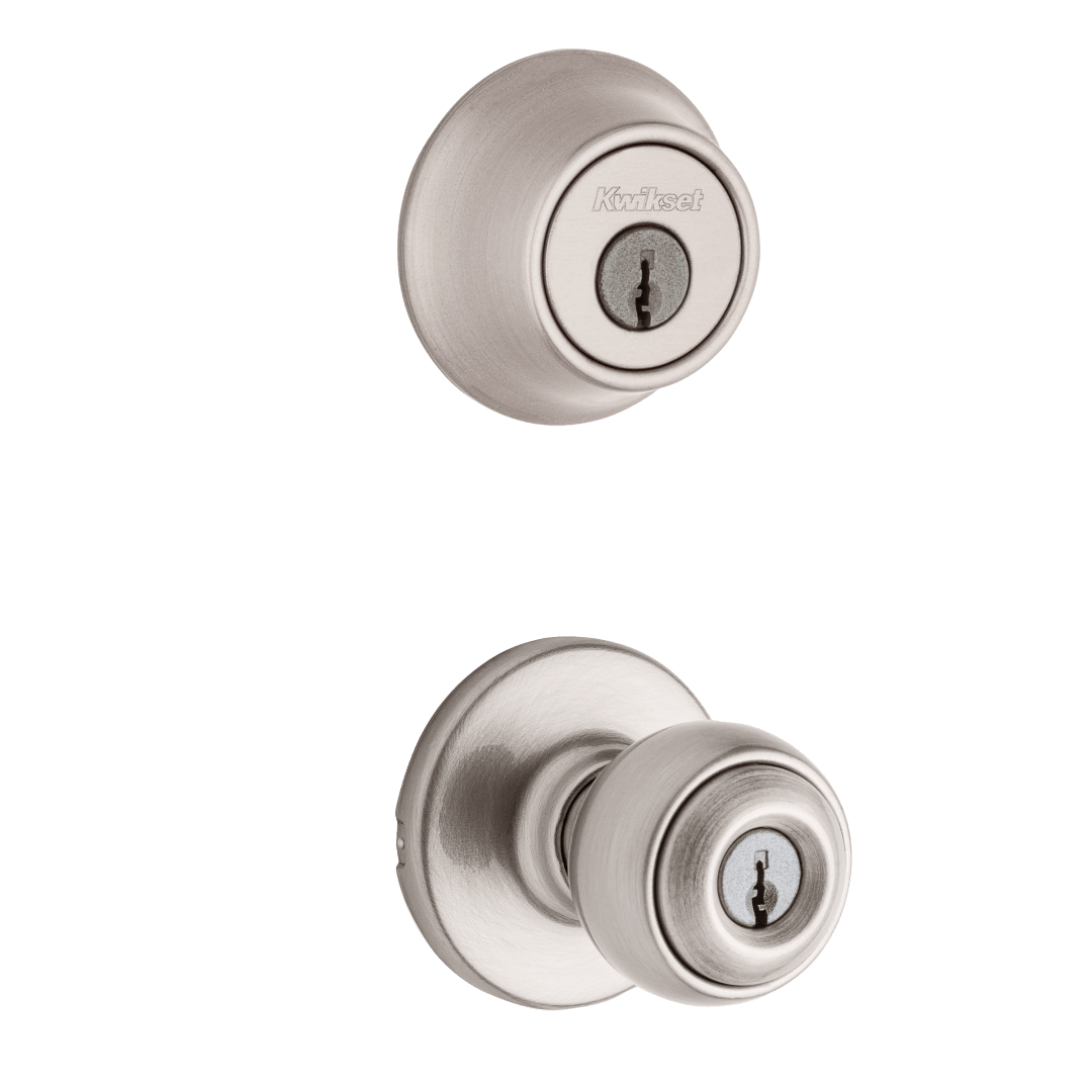 Polo Combo Pack Doorknob in Satin Nickel with Microban Protection