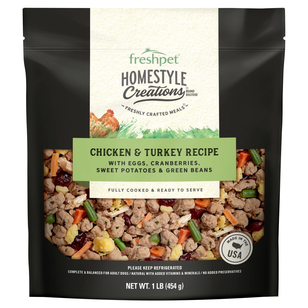 Freshpet Homestyle Creations Chicken & Turkey with Veggies Fresh Dog Food, 1lb