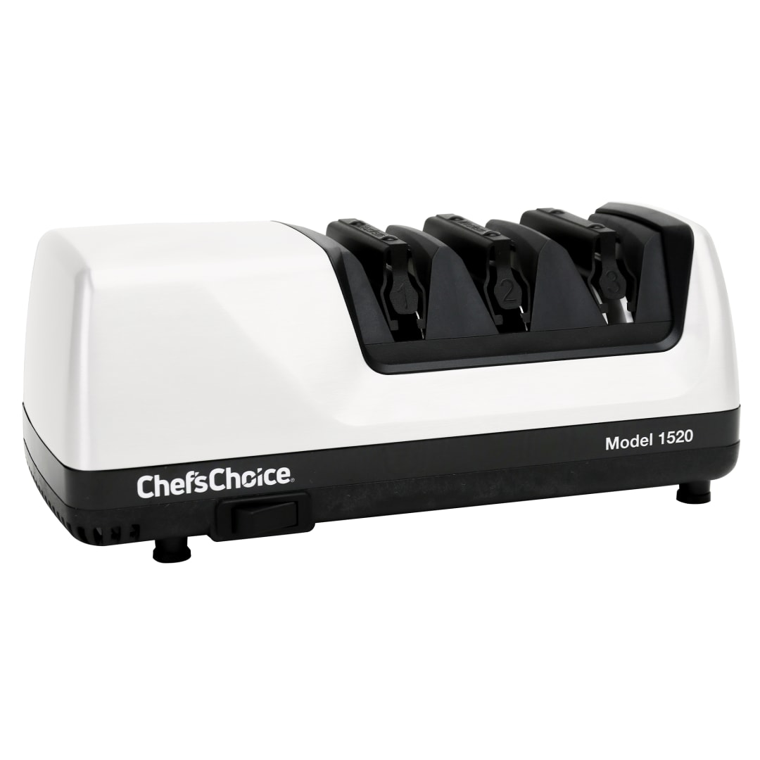 Chef'sChoice Model 1520 AngleSelect Professional Electric Knife Sharpener for Straight Edge and Serrated Knives, White
