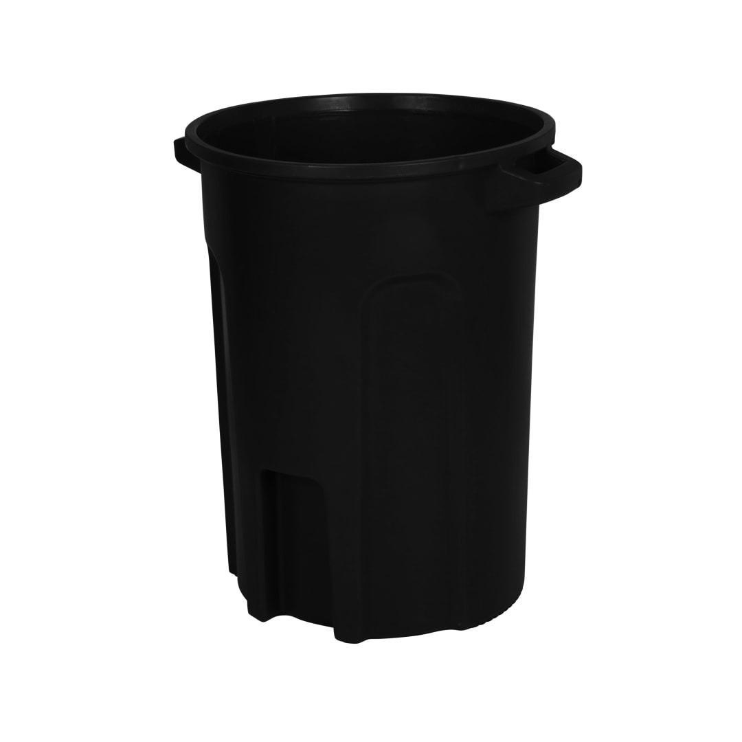 44 Gal. Round Trash Can with Lift Handle - Black