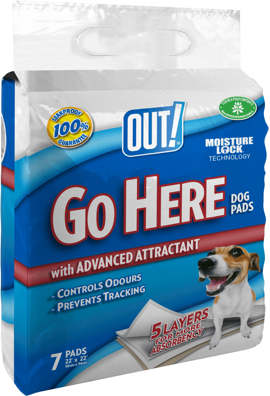 OUT! PetCare Puppy Training Pads - 7 Pack - PDQ of 6