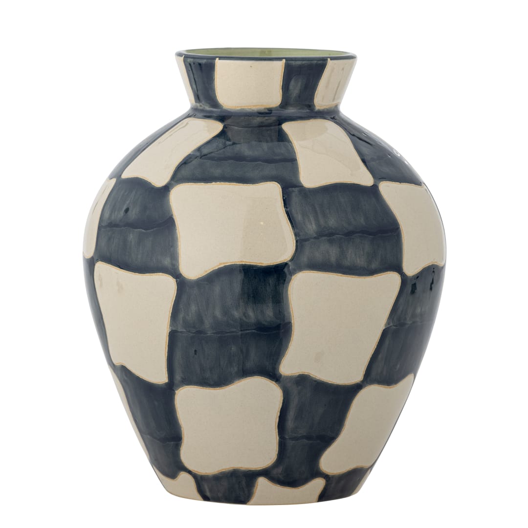 82072602 - Check Vase, Multi, Stoneware STOCK: 300