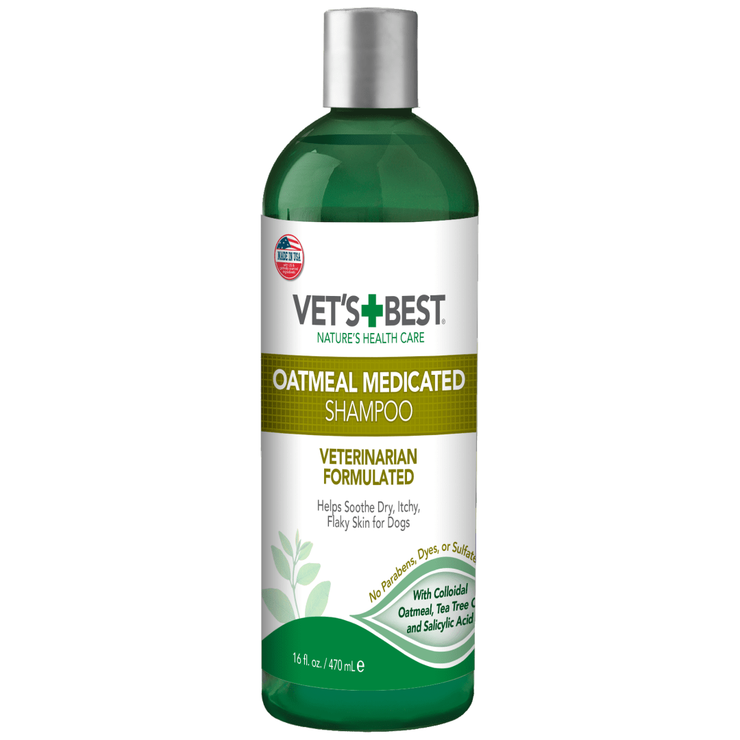 Vet's Best Medicated Oatmeal Shampoo for Dogs | Soothes Dog Dry Skin | Cleans, Moisturizes, and Conditions Skin and Coat | 16 Ounces